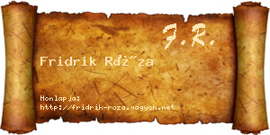 Fridrik Róza névjegykártya