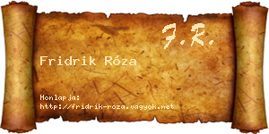 Fridrik Róza névjegykártya